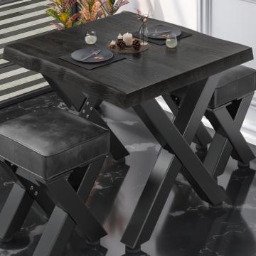 PJ | Table Bistro | 70x70xH78cm | Noir wengé/ Noir