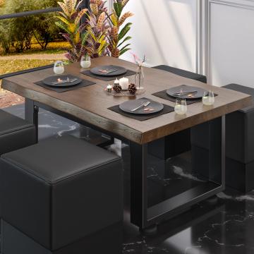 PM Bistro Table de salon | 120x70xH41cm | Noyer/ Noir