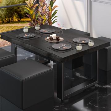 PM Bistro Lounge Tisch | 120x70xH41cm | Wenge-Schwarz/ Schwarz