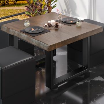 PM Bistro Lounge pöytä | 70x70xH41cm | Pähkinä/ Musta
