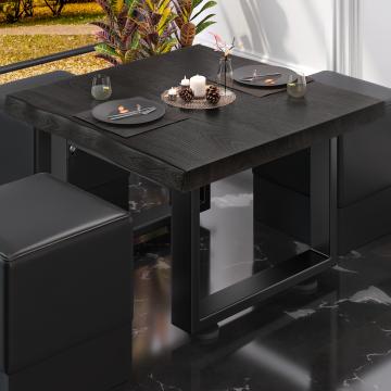 PM Bistro Table de salon | 70x70xH41cm | Noir wengé/ Noir