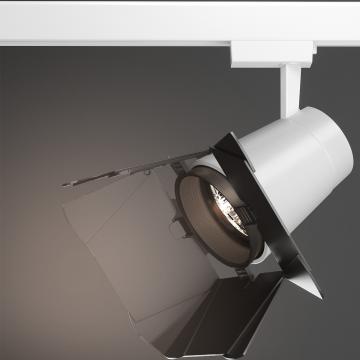 PORTLAND | LED proyector de carril | Limitador de guillotina | Blanco | 18W / 3000K | Blanco cálido
