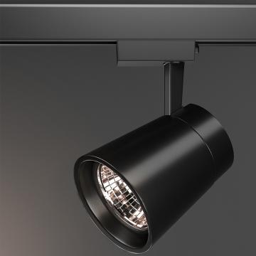 PORTLAND | LED proyector de carril | Negro | 18W / 3000K | Blanco cálido | 3 fases