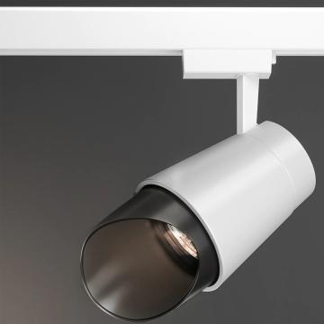 PORTLAND | LED proyector de carril | Pantalla antideslumbrante oval | Blanco | 18W / 3000K | Blanco cálido