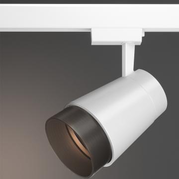 PORTLAND | LED proyector de carril | Pantalla antideslumbrante redonda | Blanco | 18W / 3000K | Blanco cálido