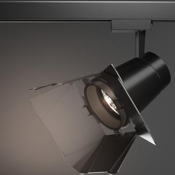 PORTLAND | LED proyector de carril | Limitador de guillotina | Negro | 18W / 3000K | Blanco cálido