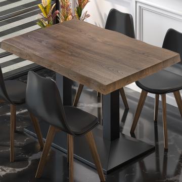 PPA | Bistro-pöydän puunreuna | K:S:H 120 x 70 x 81 cm | Pähkinä / Musta | Neliö