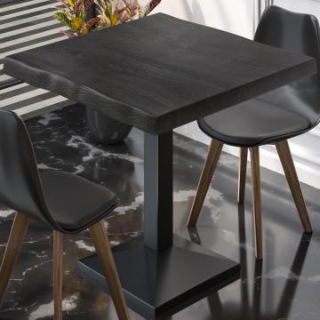 PPA | Tavolo da bistrot con bordo ad albero | L:P:H 70 x 70 x 81 cm | Wengé-nero / nero | Quadrato
