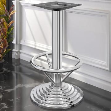PYRAMIDE | Bistro table frame | Stainless steel | Base: Ø 45 cm | Column: 7.6 x 109 cm | With foot ring