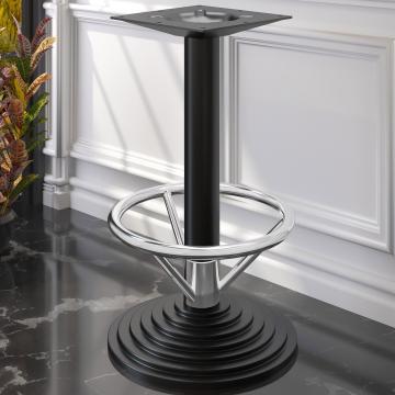 PYRAMIDE | High Table Base | Black | Base Plate: Ø 45 cm | Column: 7.6 x 109 cm | With foot rest