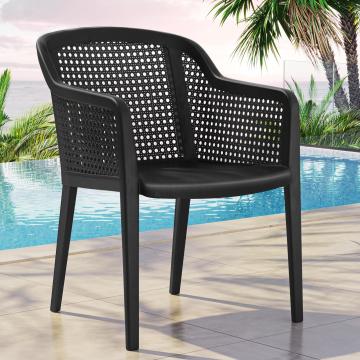 SAMOYA | Molded Plastic Chair | Black | Plastic | Stackable
