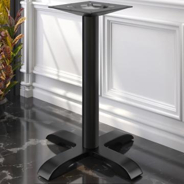 SAN.DIEGO | Piètement de table haute bistrot | Aluminium noir | 4 Pied : Ø 50 cm | Colonne 7,6 x 105 cm