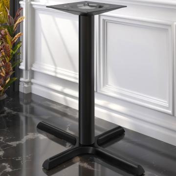 SAN.MARCO | Base de mesa alta | Aluminio negro | 4 pies: 56 x 76 cm | Columna 7,6 x 105 cm