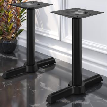 SAN.MARCO | Pied de table double pour table bistrot | Alu noir | 2 pied : 56 x 7 cm | Colonne 7,6 x 72 cm