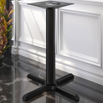 SAN.MARCO | Understel til højt cafébord | Aluminium sort | 4 fødder: Ø 57 cm | Søjle 7,6 x 105 cm