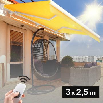 SANTA.FE | Full cassette awning | Electric | W:D 3.0 x 2.5 m | Yellow | Inclination angle 5° to 90