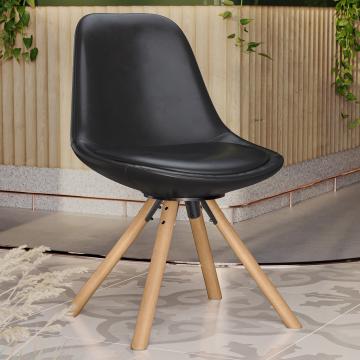 STELA | Leather Restaurant Chair | Black | Leather