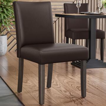 TAYLOR | Leather Restaurant Chair | Dark brown | Leather