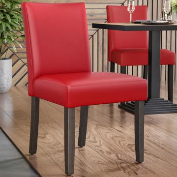 TAYLOR | Krzesło Bistro | Czerwone | Skóra