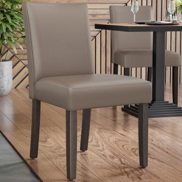 TAYLOR | Leather Restaurant Chair | Taupe | Leather