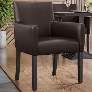 TAYLOR | bistro chair | dark brown | leather
