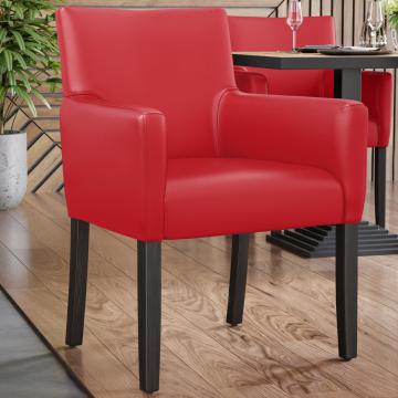 TAYLOR | krzesło bistro | czerwone | skóra