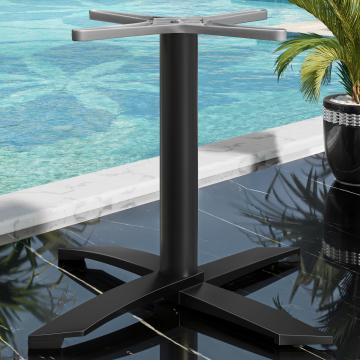 THIAGO | Bistro table frame | aluminium black | 4 legs: Ø 60 cm | column 6 x 73 cm | black