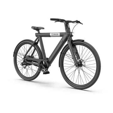 TIGER | E-Bike | 28" pulgadas | 9,6Ah 346 Wh | Bicicleta eléctrica hombre | Negro