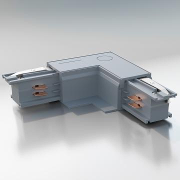 L Lighting Track Connector | Feeder / Flush mount | Light grey | 110V - 415V | 3 phases