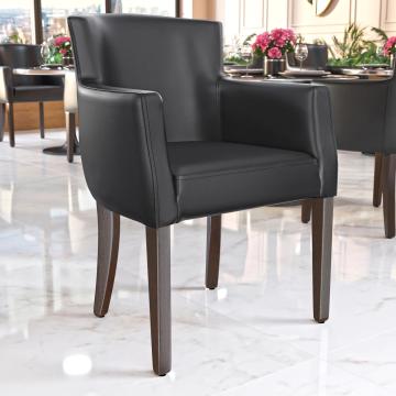 VIOLA | Upholstered Dining Chair | Black | Leather