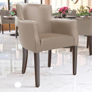 VIOLA | Upholstered Dining Chair | Taupe | Leather