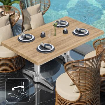 WBC | Werzalit Lounge Table | B: T: H:  120 x 70 x 40 cm | Oak / Aluminium | Connector