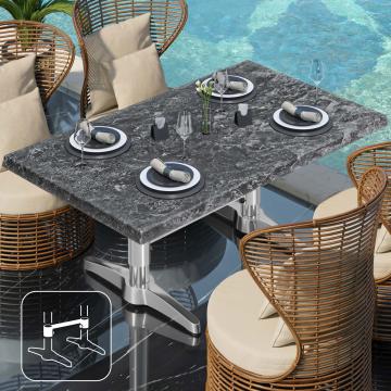 WBC | Werzalit Lounge Table | B: T: H:  120 x 70 x 40 cm | Rock / Aluminium | Connector