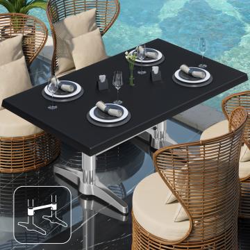 WBC | Werzalit Lounge Table | B: T: H:  120 x 70 x 40 cm | Black / Aluminium | Connector
