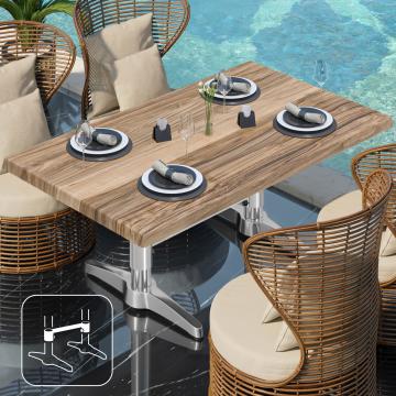 WBC | Werzalit Lounge Table | B: T: H:  120 x 70 x 40 cm | Sheesham / Aluminium | Connector