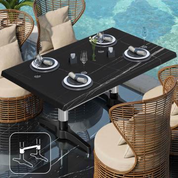 WBC | Werzalit Lounge Table | B: T: H:  120 x 70 x 40 cm | Black Marble
 / Black | Connector