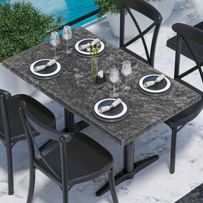 WERZA | Werzalit Tischplatte | B:T 120 x 70 cm | Felsen | Rechteckig -  Gastronomiemöbel von GGM Möbel mit Tiefpreis-Garantie