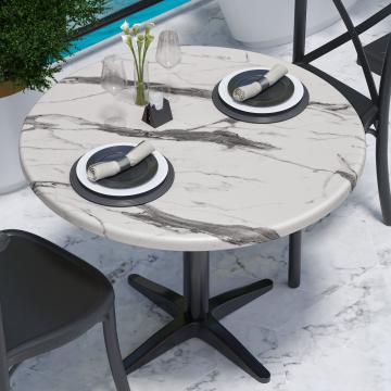 WERZA | Werzalit table top | Ø 60 cm | White marble | Round