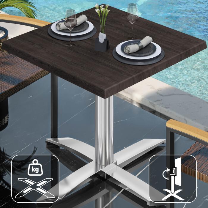 WTG | Werzalit Lounge Table | W:D:H 70 x 70 x 73 cm | Wenge / Aluminium | Składany | Dodatkowa waga