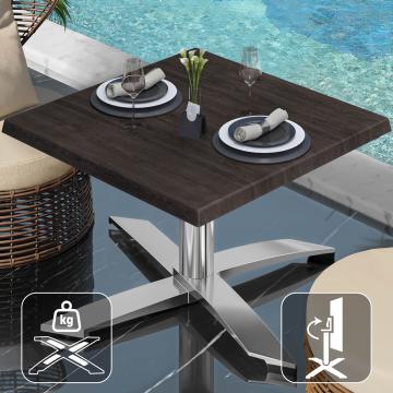WTG | Werzalit Lounge Table | B: T: H:  60 x 60 x 37 cm | Wenge / Aluminium | Foldable | Additional weight