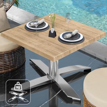 WTG | Werzalit Lounge Table | B: T: H:  60 x 60 x 37 cm | Oak / Aluminium | Additional weight