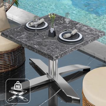 WTG | Tavolo da salotto Werzalit | B: T: H:  60 x 60 x 37 cm | Colore della roccia / Alluminio | Peso aggiuntivo