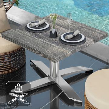 WTG | Werzalit Lounge Table | B: T: H:  60 x 60 x 37 cm | Rustic pine / Aluminium | Additional weight