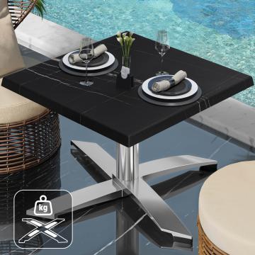 WTG | Tavolo da salotto Werzalit | B: T: H:  60 x 60 x 37 cm | Color del mármol negro / Alluminio | Peso aggiuntivo