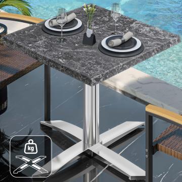 WTG | Bistro Außen Tisch | B: T: H:  70 x 70 x 75,5 cm | Felsen / Aluminium | Quadratisch | Zusatzgewicht