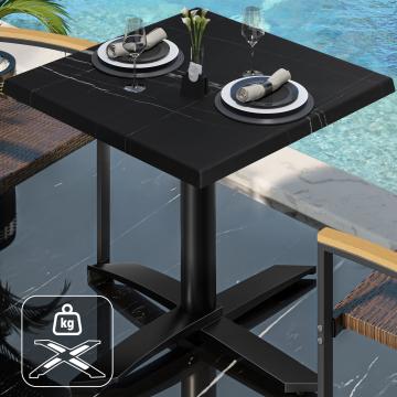 WTG | Werzalit Bistro Table | W: D: H: 70 x 70 x 73 cm | Black Marble / Czarny | Dodatkowa waga