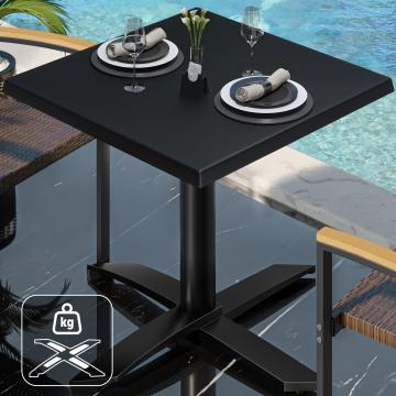WTG | Bistro Außen Tisch | B: T: H:  60 x 60 x 75,5 cm | Schwarz  / Schwarz | Quadratisch | Zusatzgewicht