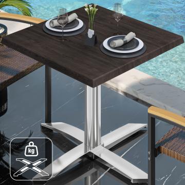 WTG | Bistro Außen Tisch | B: T: H:  60 x 60 x 75,5 cm | Wenge / Aluminium | Quadratisch | Zusatzgewicht