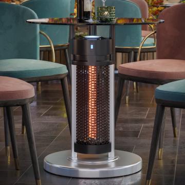 YUNA | Cafébord med terrassevarmer | Ø 50 cm | 1200W | Infrarød / elektrisk | 1 opvarmningsniveau